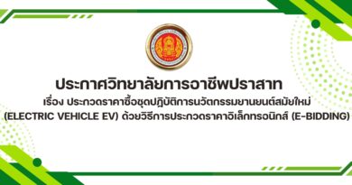 ประกาศวิทยาลัยการอาชีพปราสาท เรื่อง ประกวดราคาซื้อชุดปฏิบัติการนวัตกรรมยานยนต์สมัยใหม่ (Electric Vehicle EV) ด้วยวิธีการประกวดราคาอิเล็กทรอนิกส์ (e-bidding)